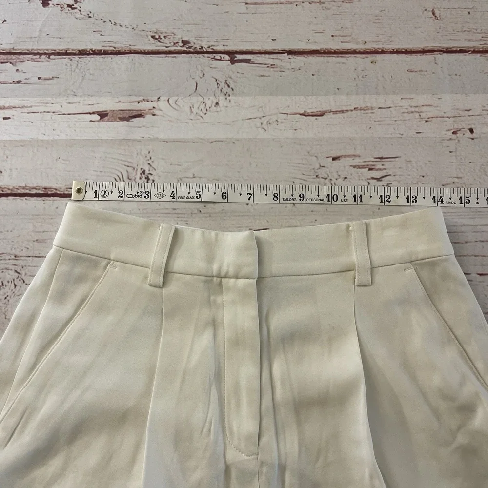 A.L.C. White Shorts High Waist Size 4 Women's Summer Viscose Blend‎ Luxury - Picture 6 of 10